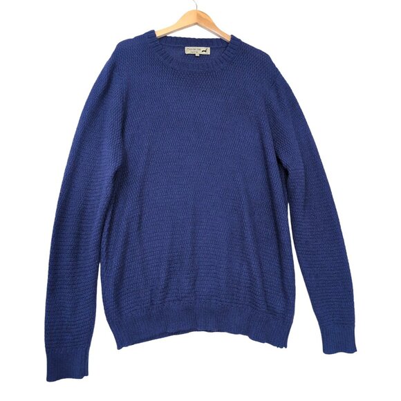 Peruvian Link Alpaca Sweater Mens XXL Blue Crewneck Quiet Luxury Travel Classic - Picture 1 of 9